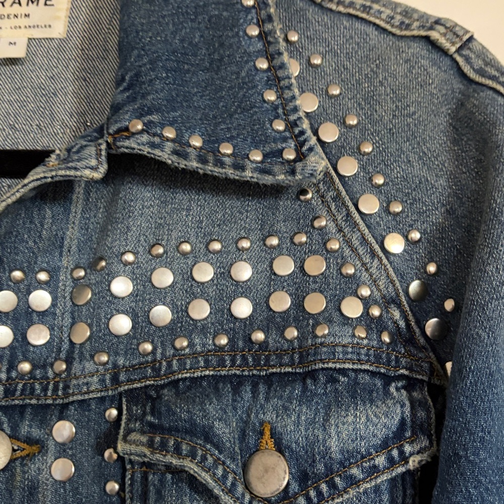 Frame Studded Denim Jacket sz M - Picture 11 of 15